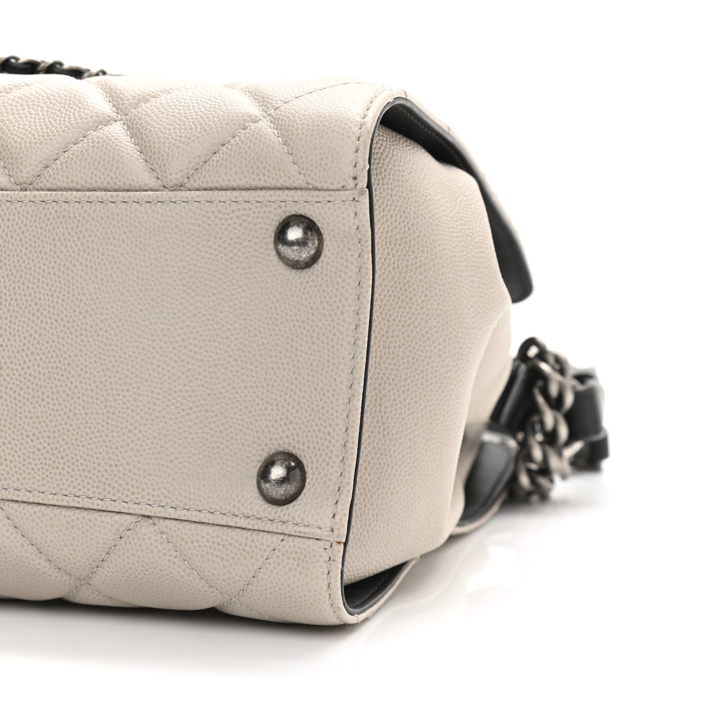Caviar Quilted Small CC Bucket Bag Grey