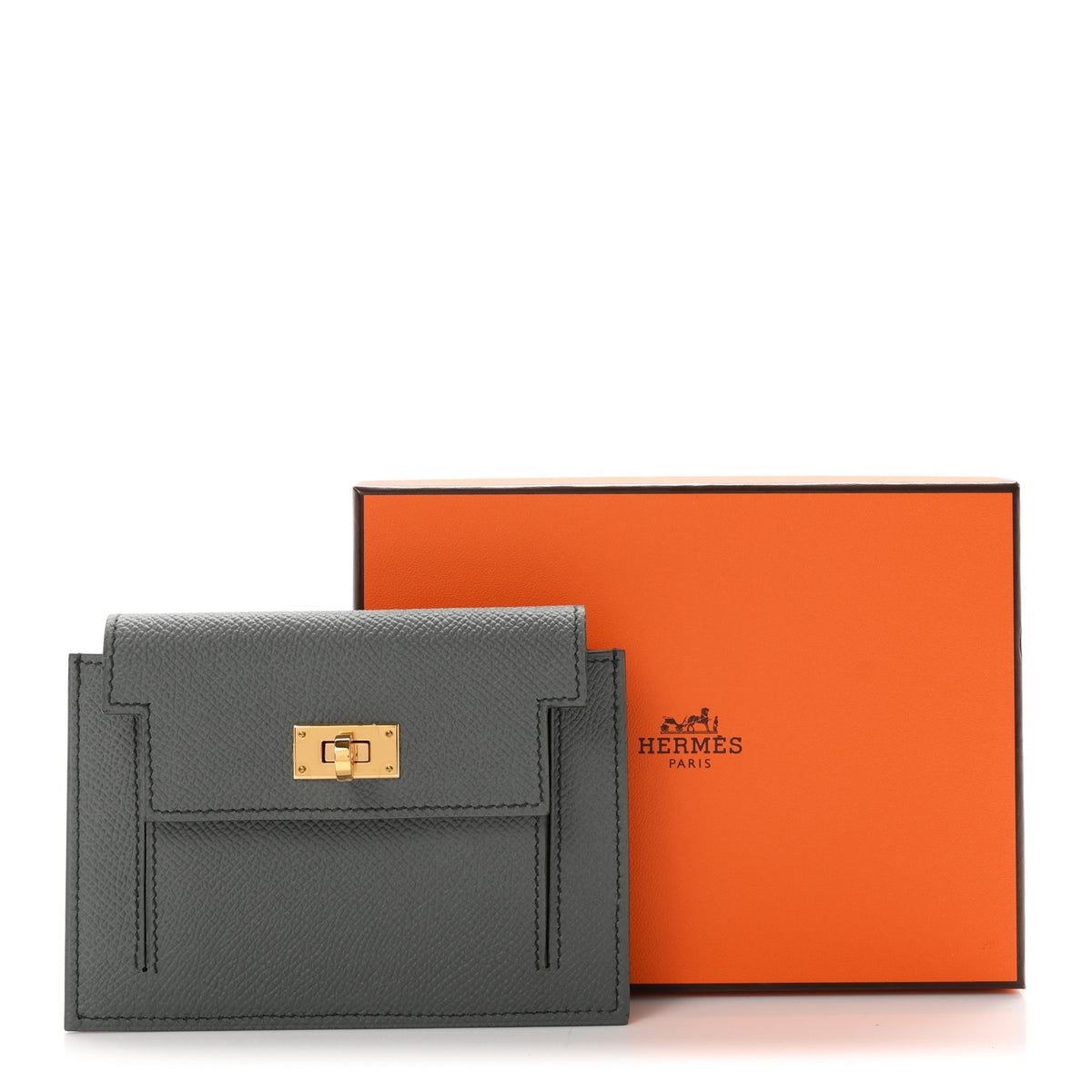 Epsom Kelly Pocket Compact Wallet Vert Amande