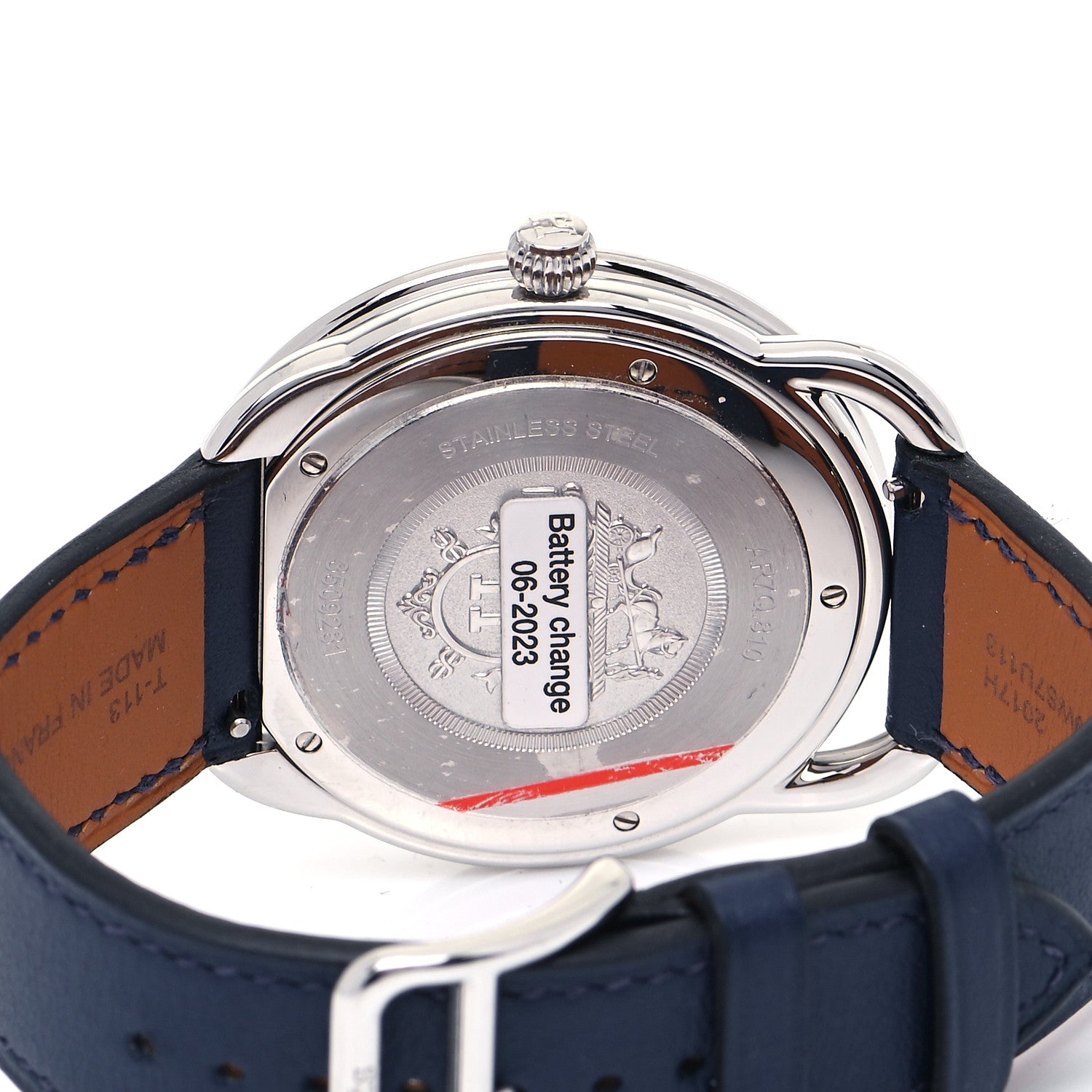 Hermes Stainless Steel Swift 40mm Arceau Quartz Watch Blue Abysse 4 of 5