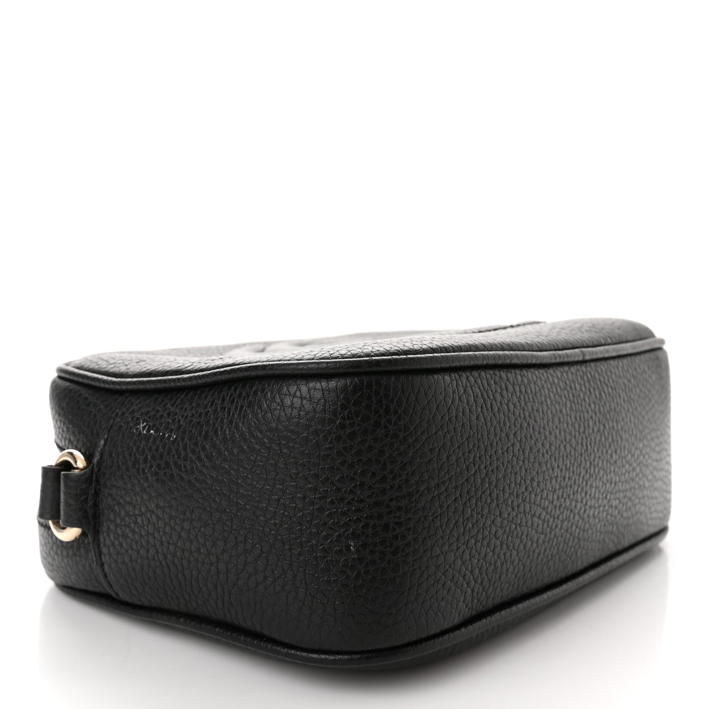 Pebbled Calfskin Small Soho Disco Bag Black