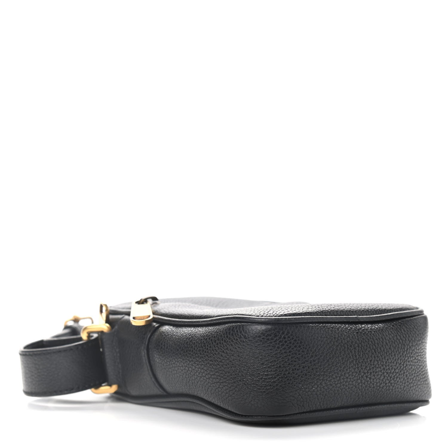 Gucci Grained Calfskin Mini Logo Messenger Bag Black 4 of 10
