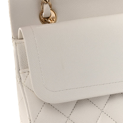 Chanel Caviar Quilted Medium Double Flap White 12 of 12