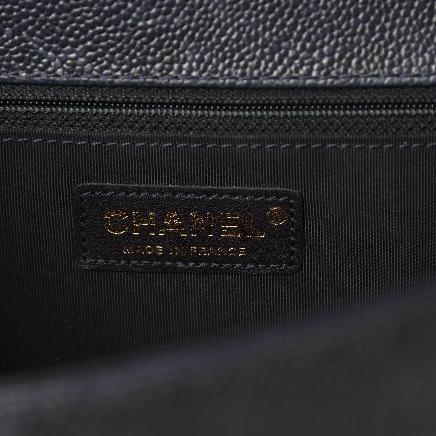 Caviar Quilted New Medium Boy Flap Dark Navy Blue