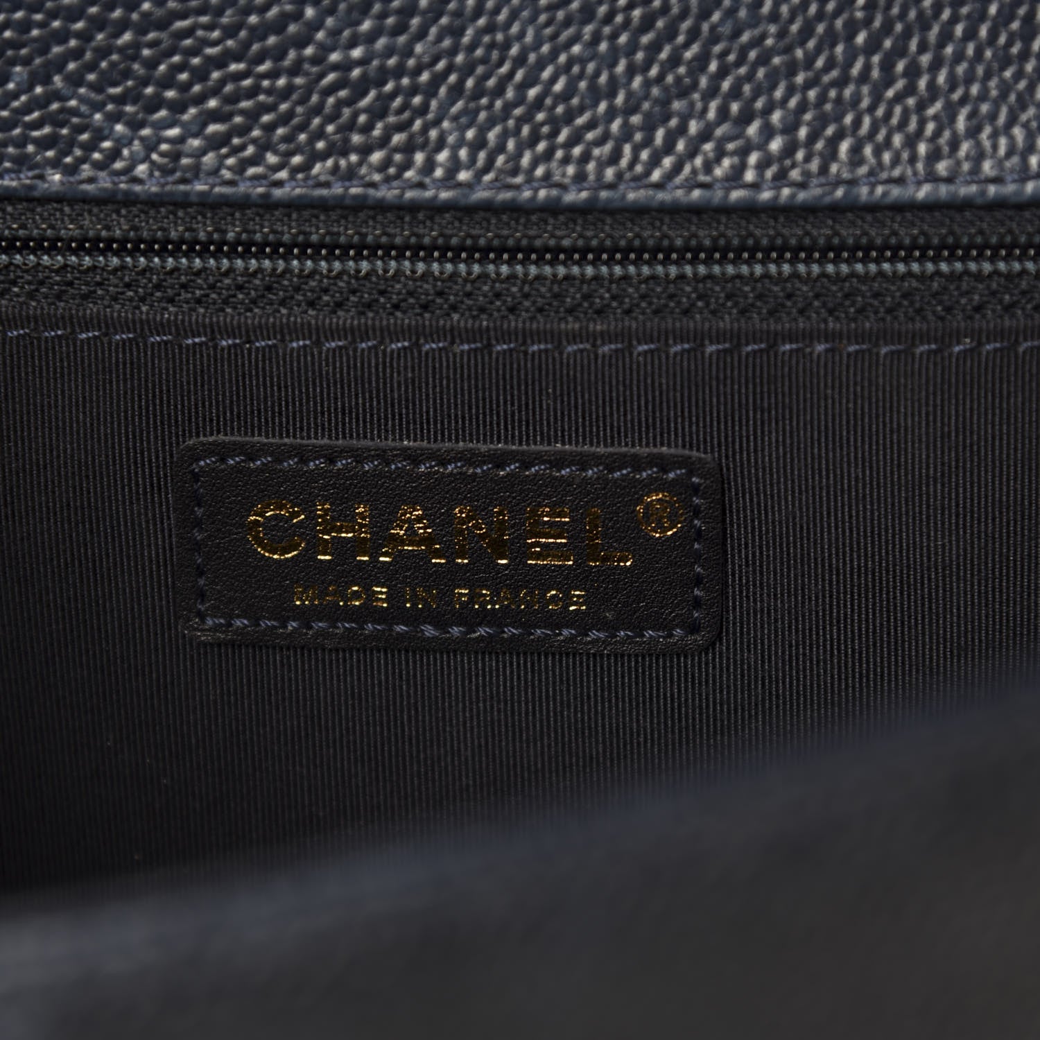 Chanel Caviar Quilted New Medium Boy Flap Dark Navy Blue 10 of 12