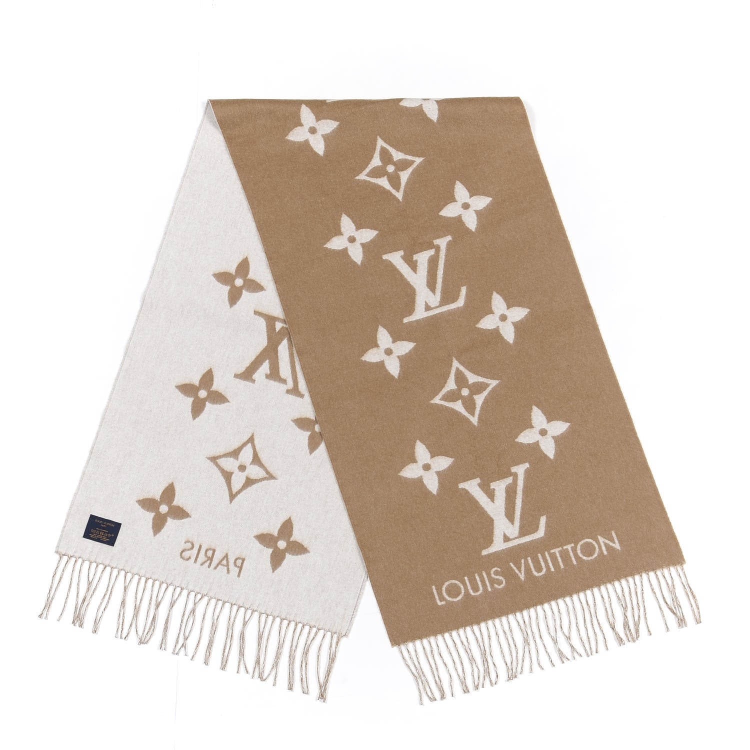 Louis Vuitton Cashmere Monogram Reykjavik Scarf Sand 2 of 3