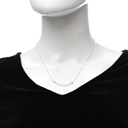 Tiffany Sterling Silver Small T Smile Pendant Necklace 2 of 6