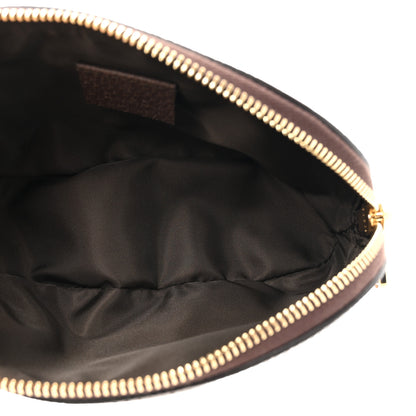Gucci GG Supreme Monogram Textured Calfskin Web Medium Ophidia Cosmetic Case Beige Ebony New Acero 5 of 7