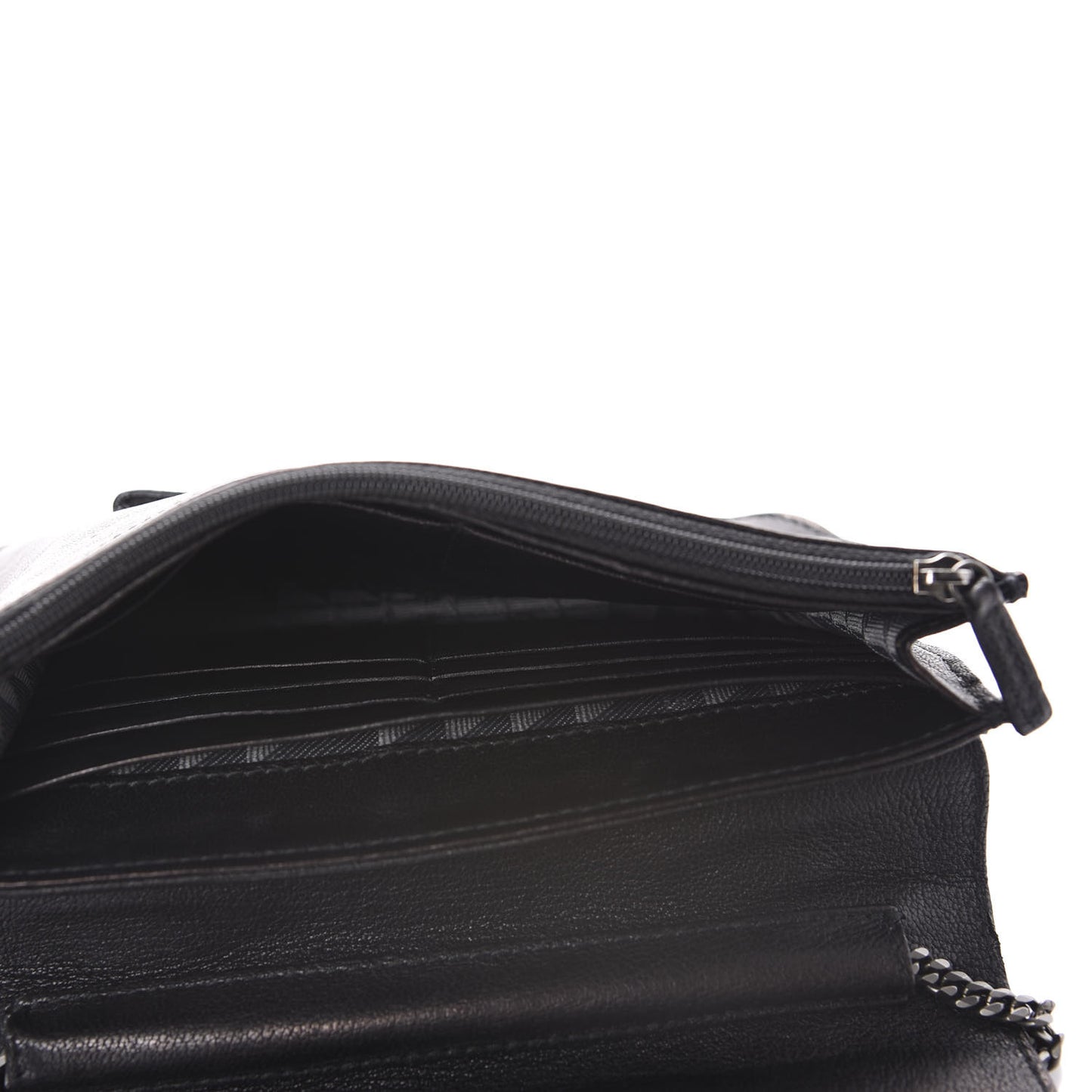 Lambskin Fringe PS1 Chain Wallet Black