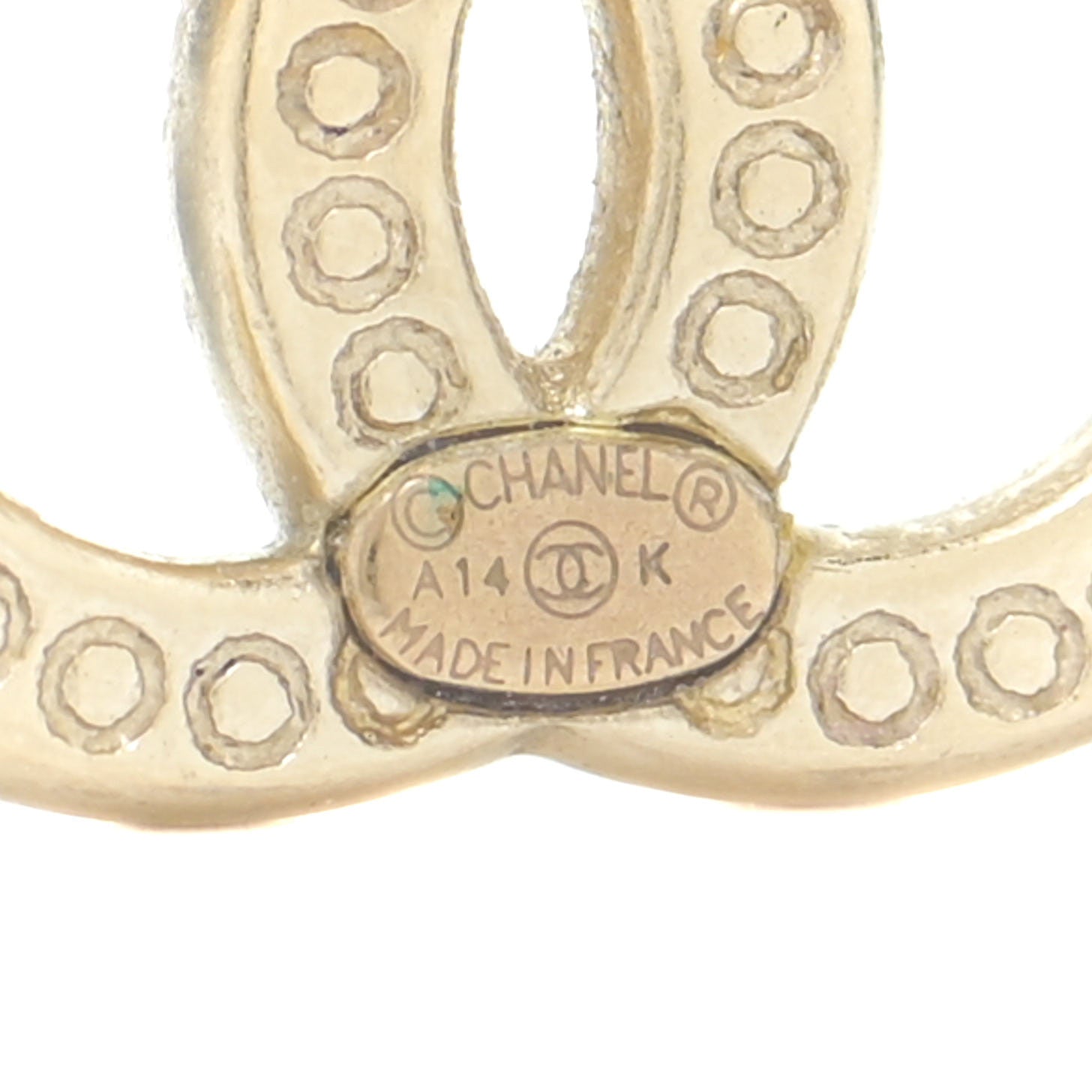 Chanel Crystal CC Earrings Gold 4 of 6