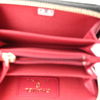 Chanel Lambskin Quilted Chanel 19 Zip Around Coin Purse Wallet Black 5 of 8