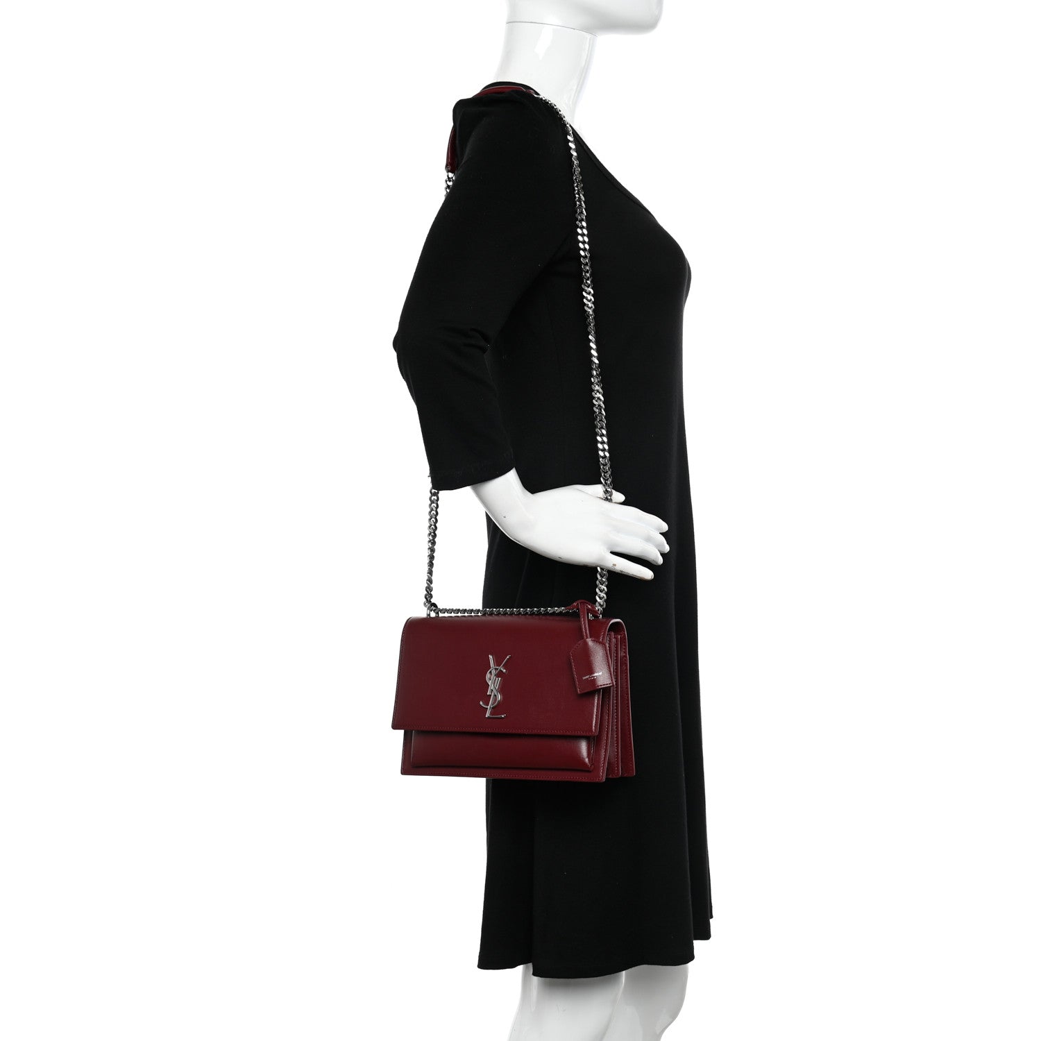 Saint Laurent Calfskin Medium Monogram Sunset Pallisandre 2 of 9