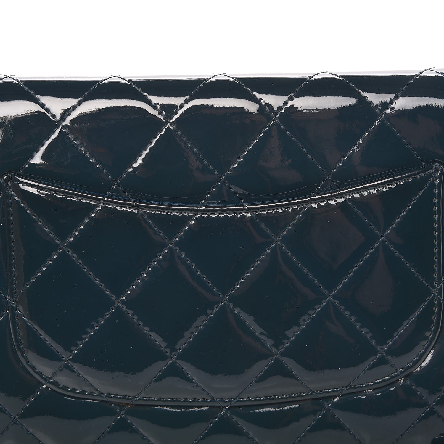 Chanel Patent Quilted Wallet On Chain WOC Blue 10 of 12