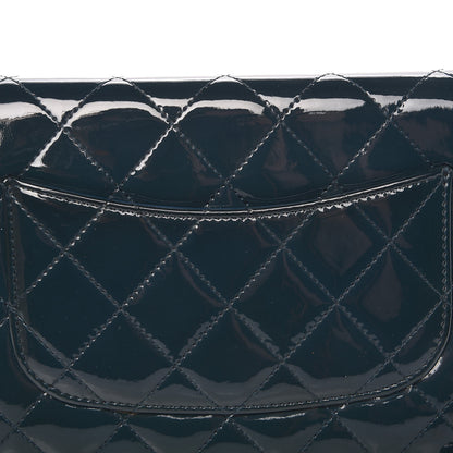 Chanel Patent Quilted Wallet On Chain WOC Blue 10 of 12