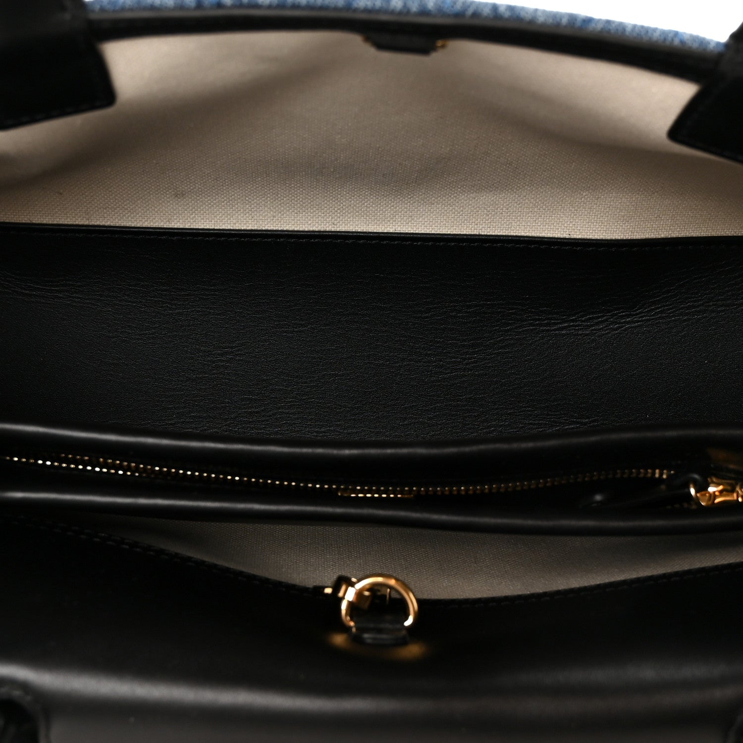 Chanel Calfskin Denim Stitched Urban Essentials Small Shopping Bag Blue Black 5 of 10