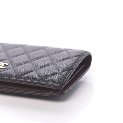Chanel Caviar Quilted Yen Wallet Black 10 of 15