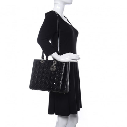 Christian Dior Patent Cannage Large Lady Dior Black 2 of 10
