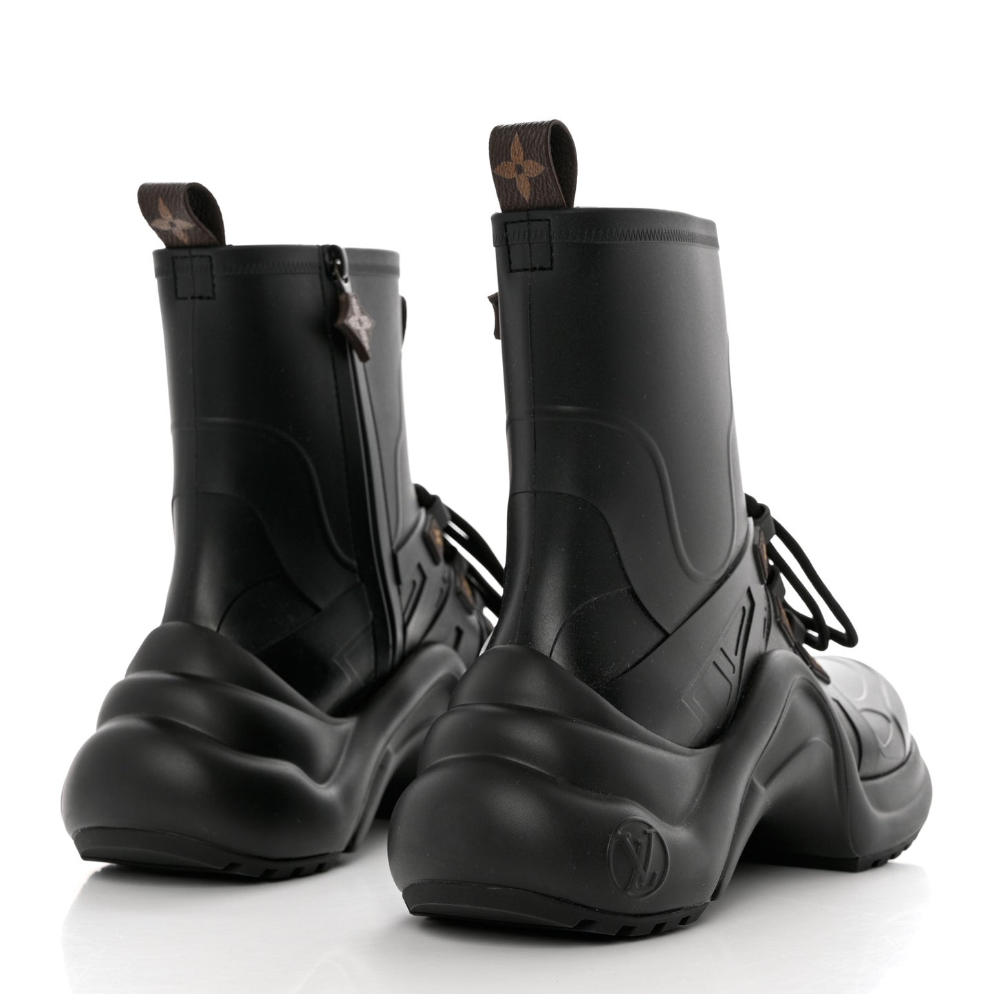 Mat Rubber Monogram LV Archlight Sneaker Boots 36 Black