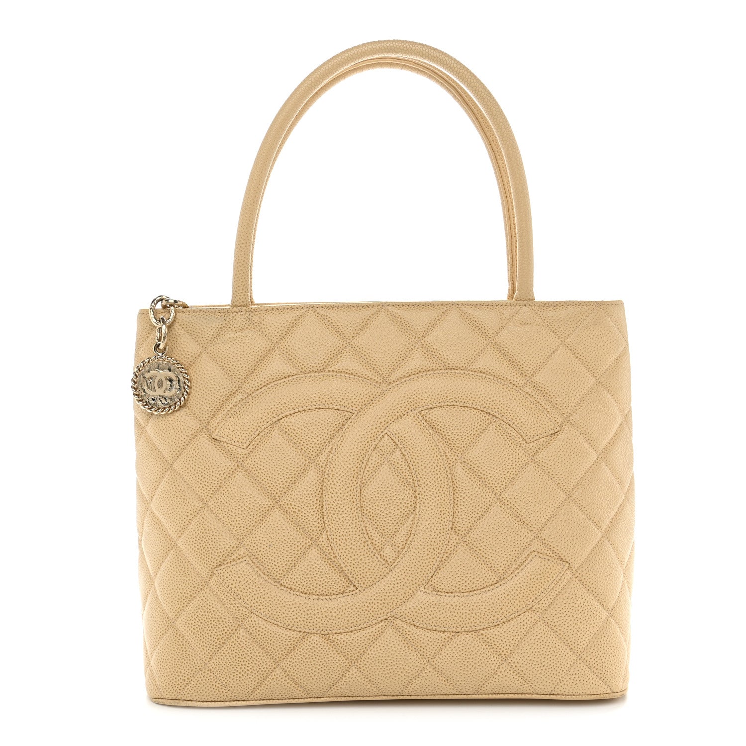 Chanel Caviar Quilted Medallion Tote Beige 1 of 14