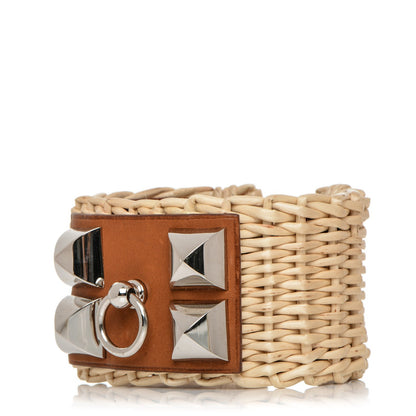Hermes Barenia Osier Collier De Chien CDC Picnic Bracelet M Fawn 1 of 6