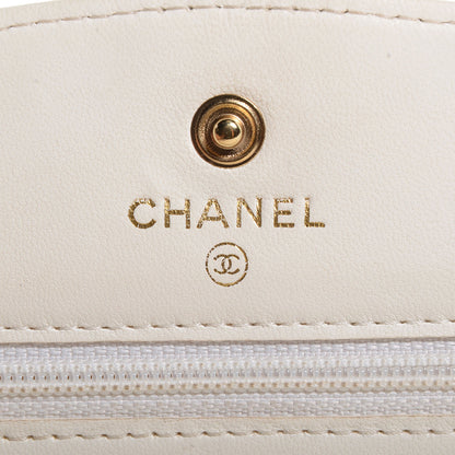 Chanel Caviar Timeless CC Wallet on Chain WOC White 6 of 8