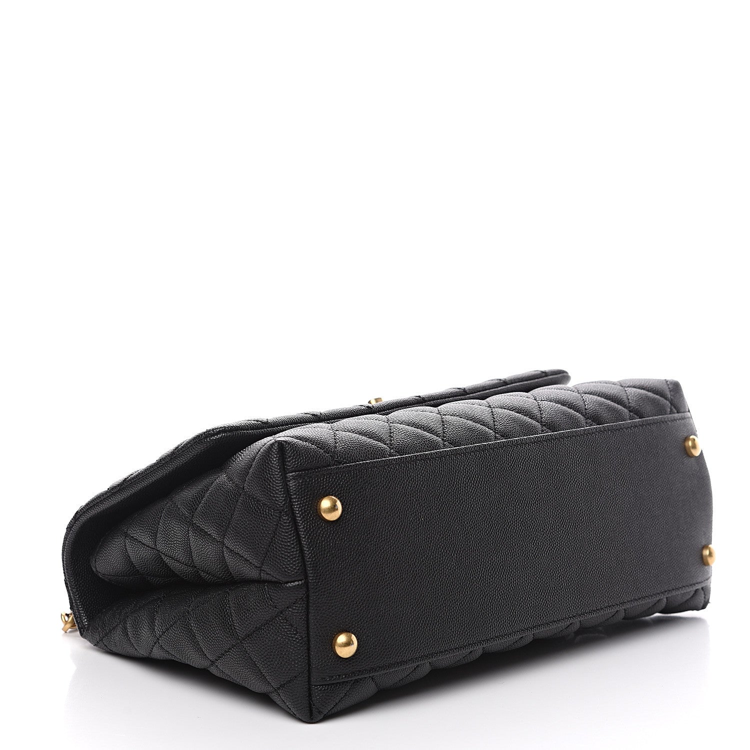 Chanel Caviar Lizard Embossed Quilted Small Coco Handle Flap Black 3 of 10