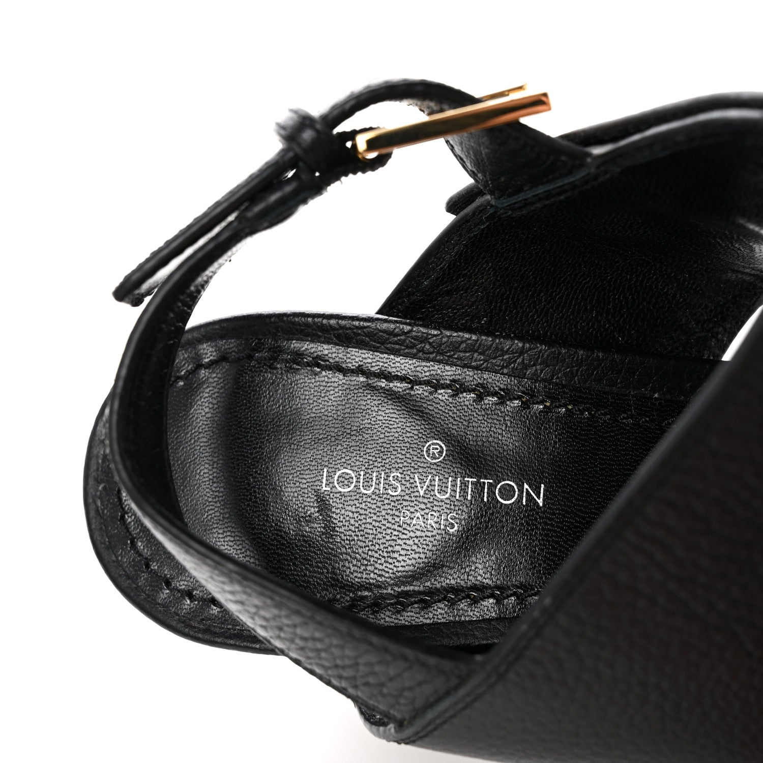 Louis Vuitton Grained Calfskin Horizon Sandals 36 Black 8 of 12