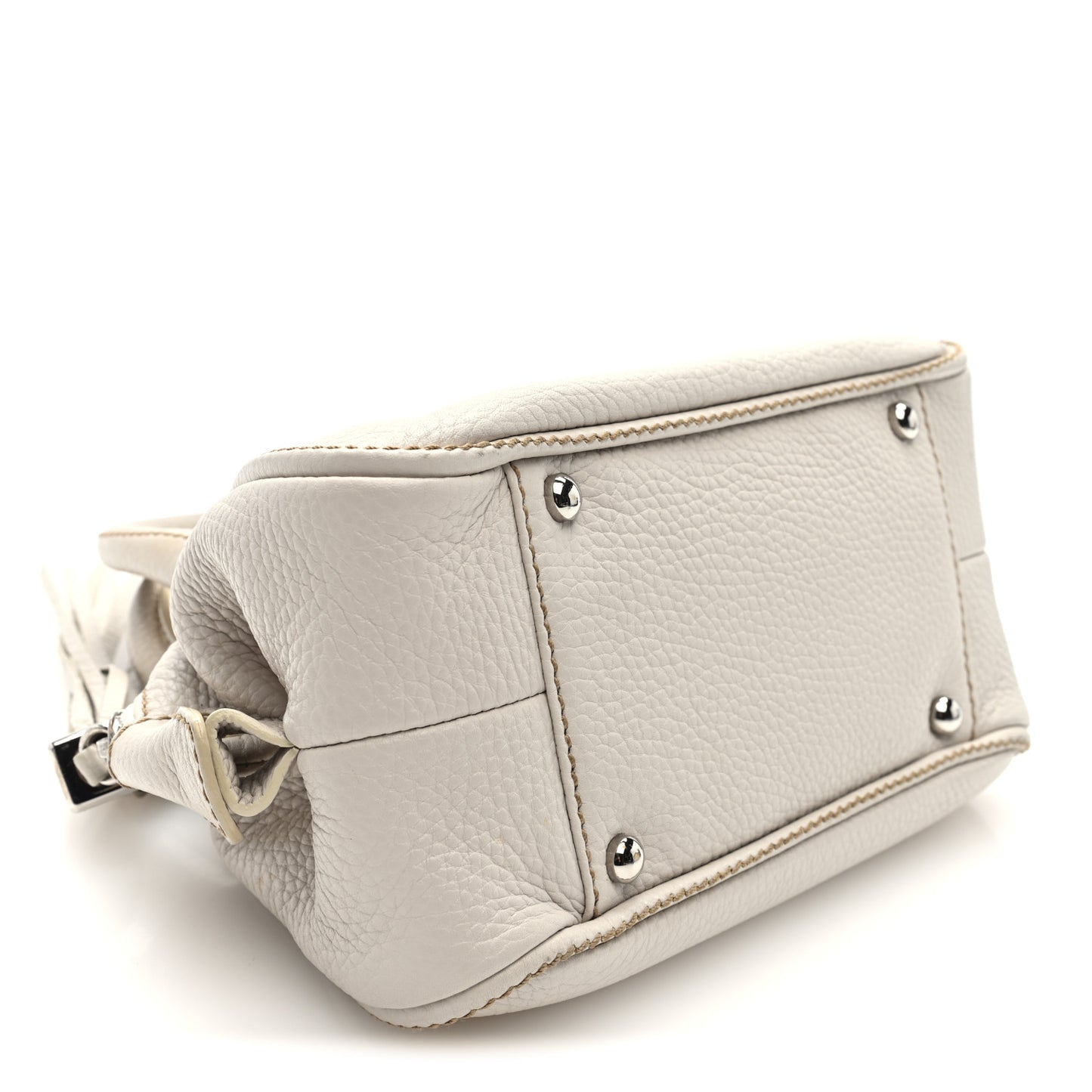 Calfskin Lax CC Small Bowler Bag White