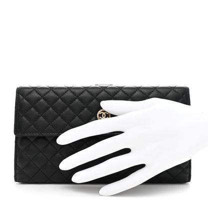 Chanel Lambskin Quilted CC Long Double Wallet Black 2 of 10