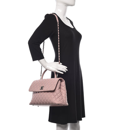 Chanel Caviar Quilted Medium Coco Handle Flap Light Pink 2 of 14