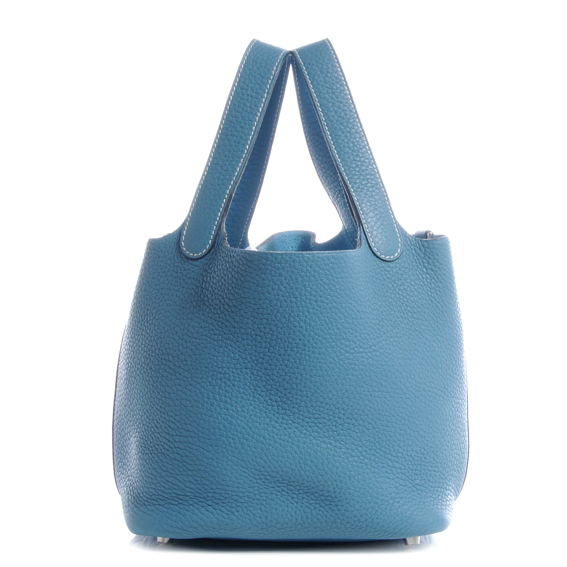 Hermes Taurillon Clemence Picotin Lock PM Blue Jean 1 of 7