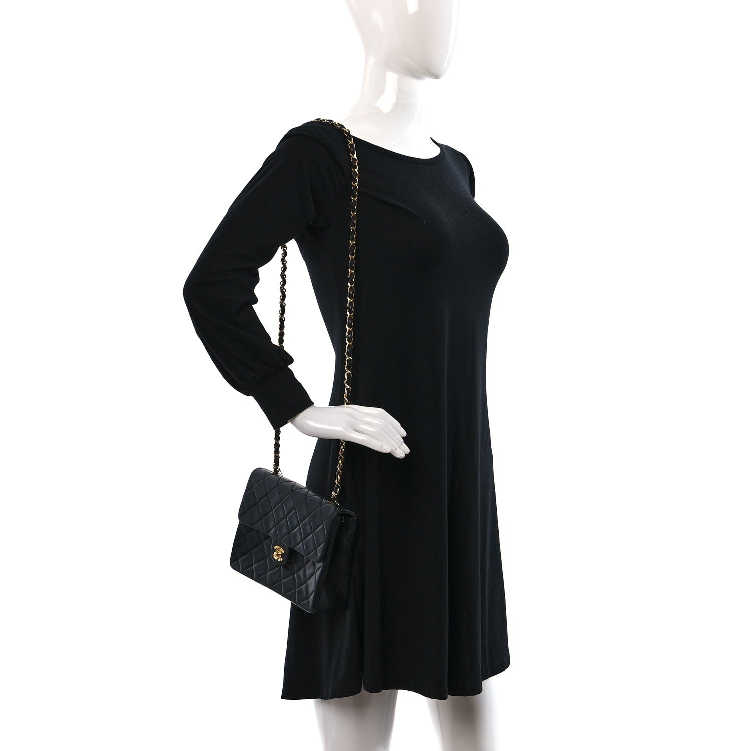 Chanel Lambskin Quilted Mini Square Flap Bag Black 2 of 12