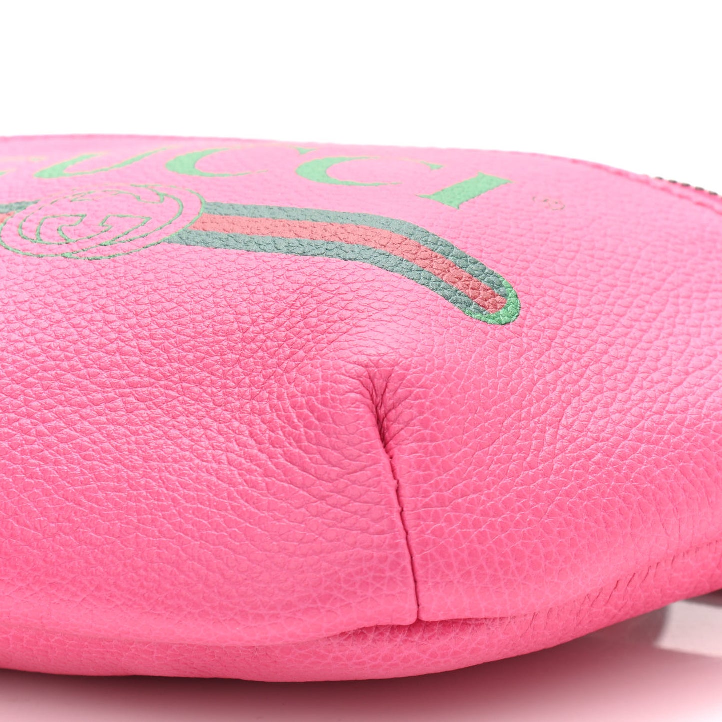 Grained Calfskin Small Logo Belt Bag Box Pink Green