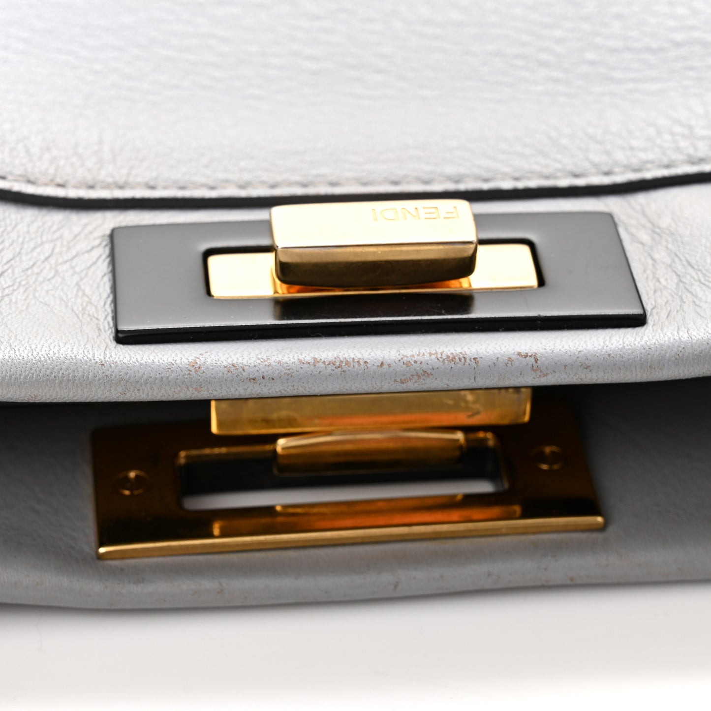 Vitello Seta Shiny Nappa Medium Peekaboo Iconic Satchel Ardesia Amido