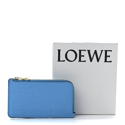 Loewe Calfskin Embossed Repeat Coin Card Holder Cyan 12 of 12