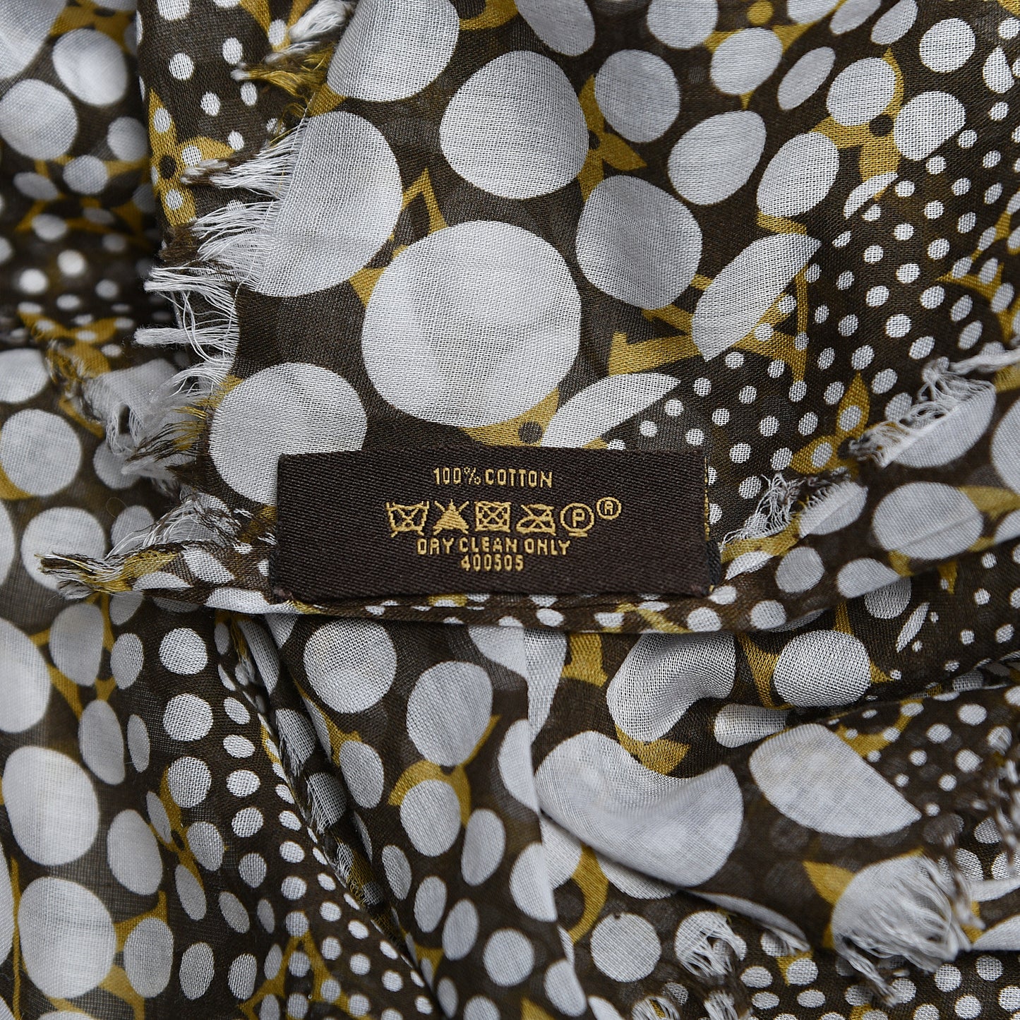 Cotton Monogram Kusama Infinity Dots Pareo Scarf White