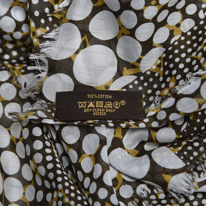 Louis Vuitton Cotton Monogram Kusama Infinity Dots Pareo Scarf White 5 of 6