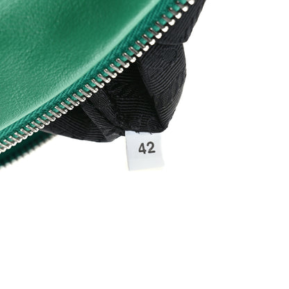 Prada Grace Lux Triangle Logo Embossed Triangle Wristlet Pouch Mango 7 of 9