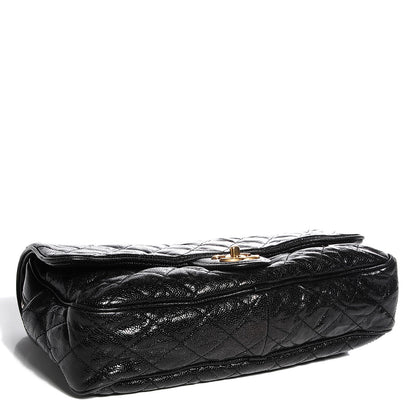 Chanel Crumpled Grained Calfskin Large Shiva Flap Black 4 of 9