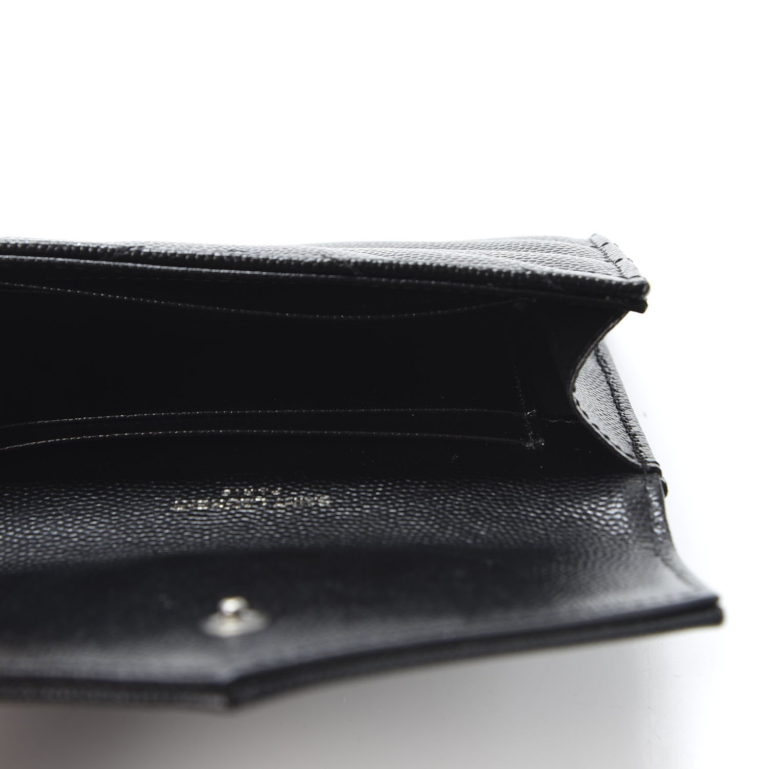 Saint Laurent Grain De Poudre Matelasse Chevron Small Monogram Envelope Wallet Black 4 of 8