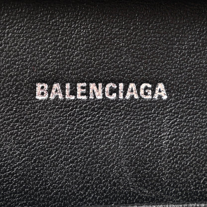 Balenciaga Shiny Calfskin Monochrome Crocodile Embossed Small Hourglass Evening Chain Bag Black 6 of 11