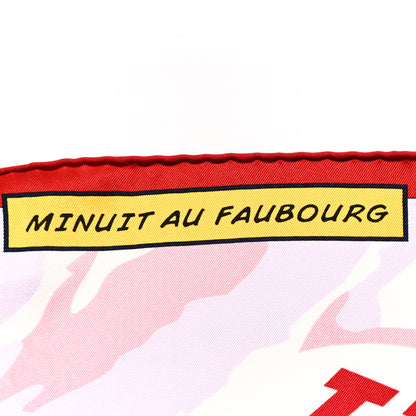 Hermes Silk Minuit Au Faubourg Scarf 70 Rouge Rose Bleu 5 of 6