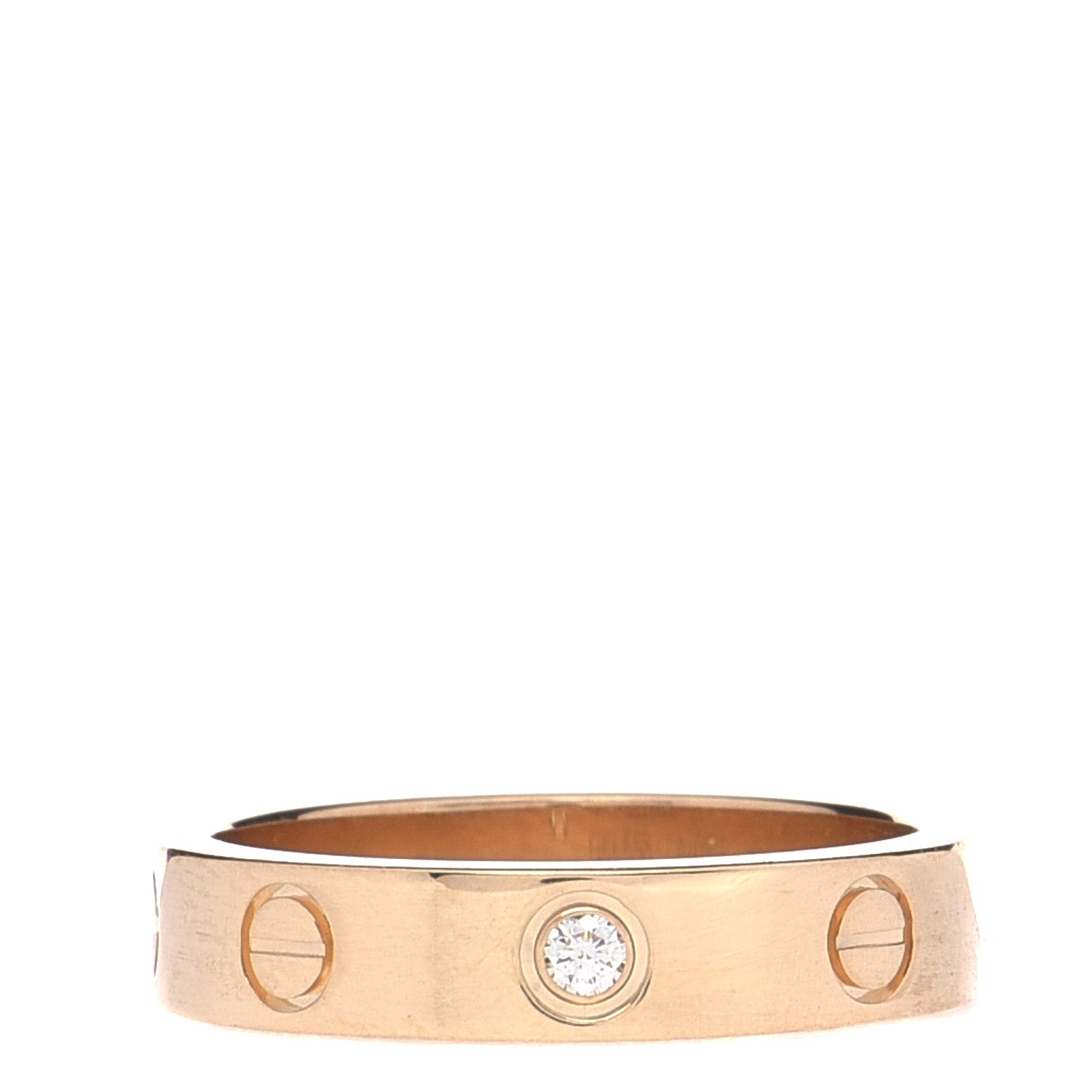 Cartier 18K Yellow Gold Diamond 4mm LOVE Wedding Band Ring 50 5.25 1 of 5