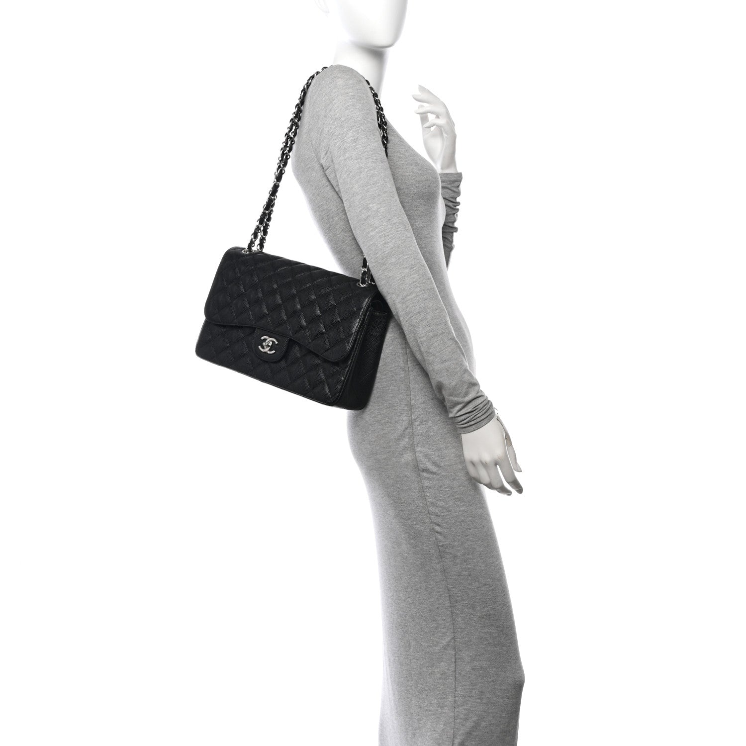 Chanel Caviar Quilted Jumbo Double Flap Black 2 of 14