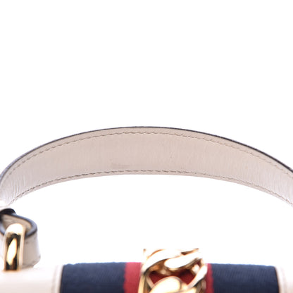 Gucci Calfskin Mini Sylvie Top Handle Bag White 10 of 17