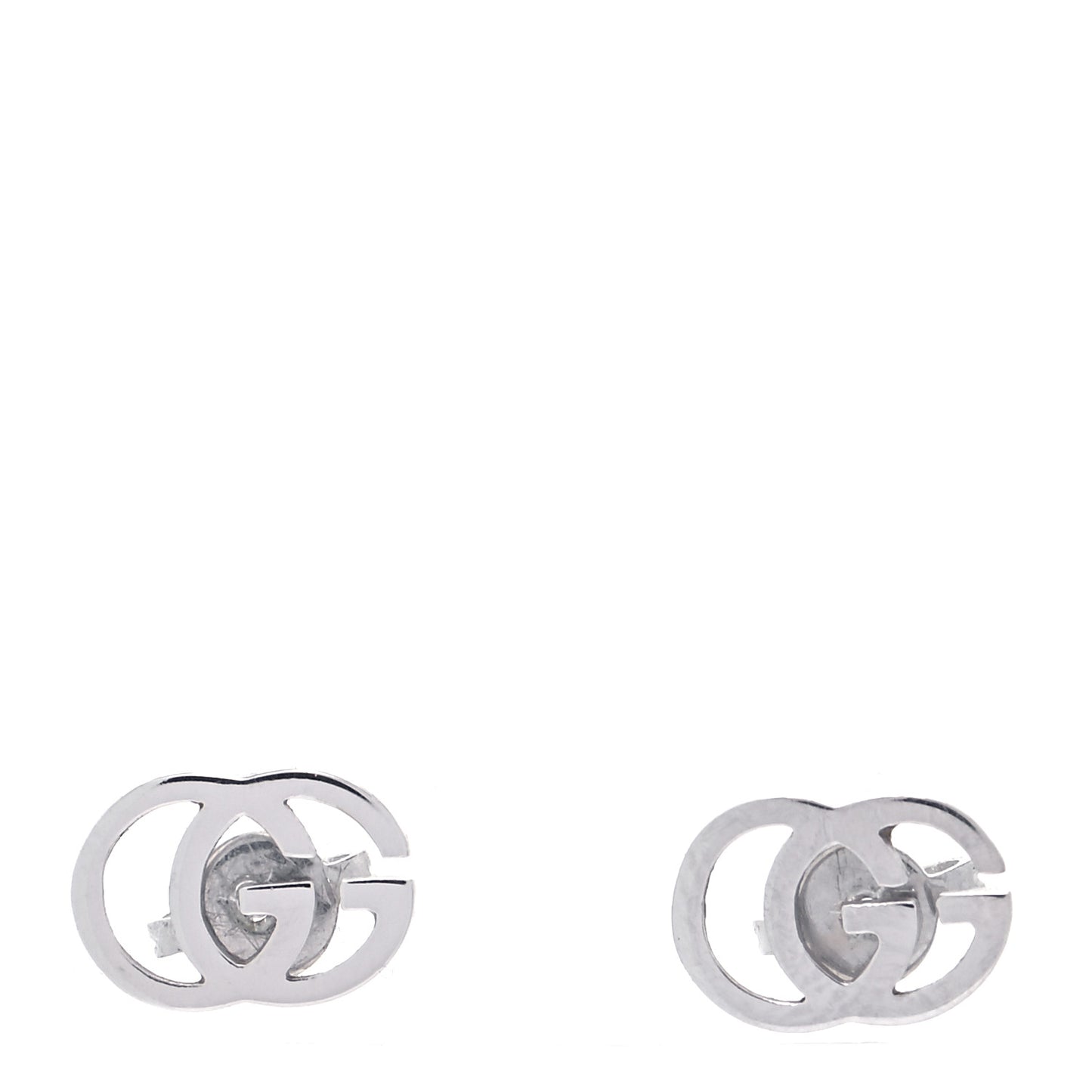 18K White Gold GG Tissue Stud Earrings