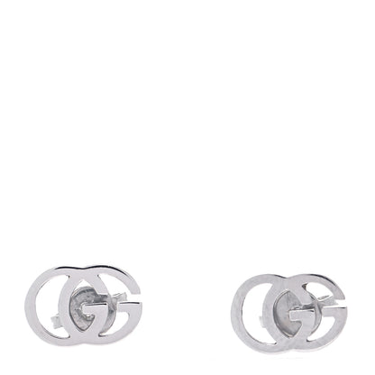 Gucci 18K White Gold GG Tissue Stud Earrings 1 of 5