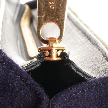 Celine Felt Leather Small Tri-Color Trapeze Grey Blue Black 8 of 10