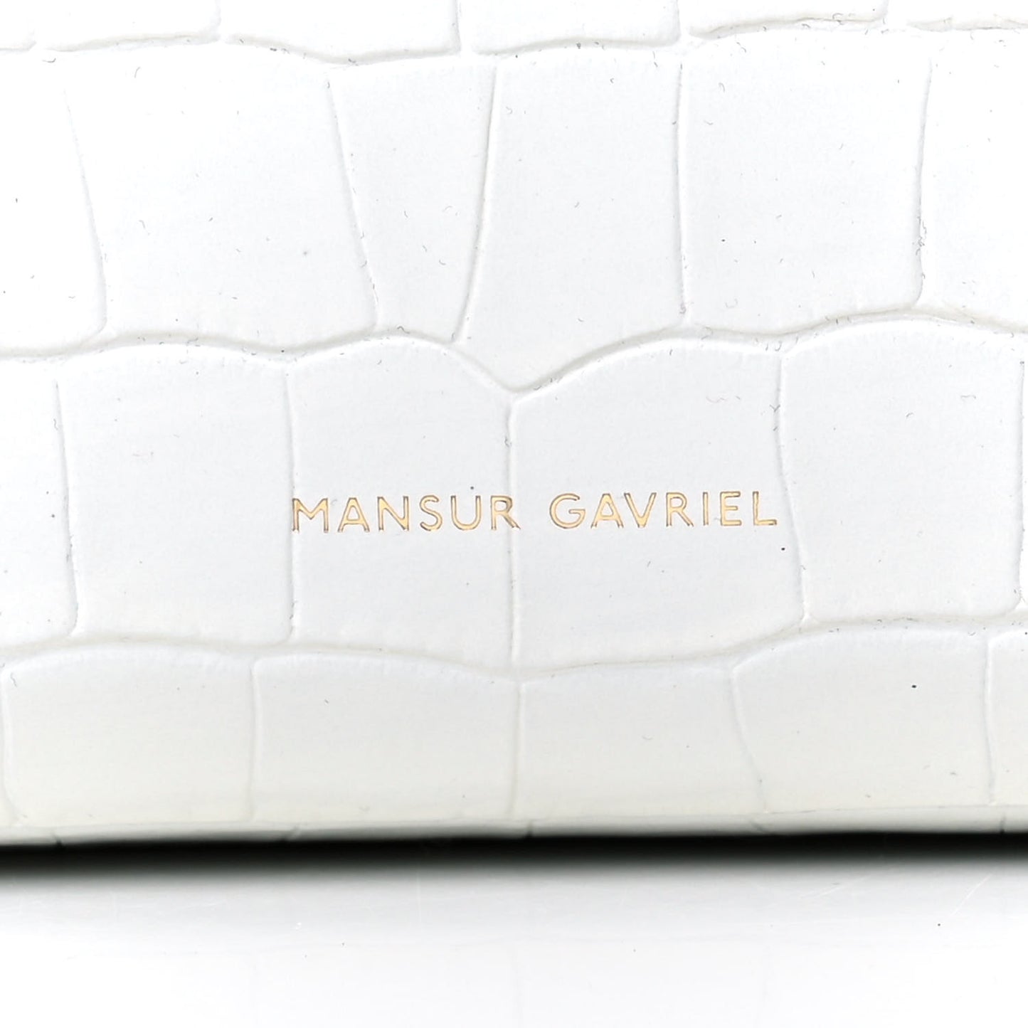 Calfskin Crocodile Embossed Large Shopping Tote White