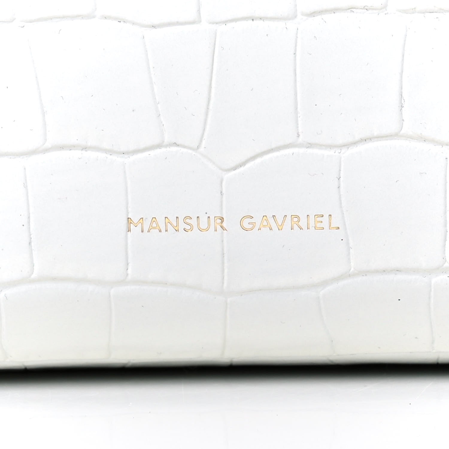 Mansur Gavriel Calfskin Crocodile Embossed Large Shopping Tote White 7 of 12