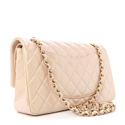 Chanel Iridescent Calfskin Quilted Medium Double Flap Beige 3 of 12